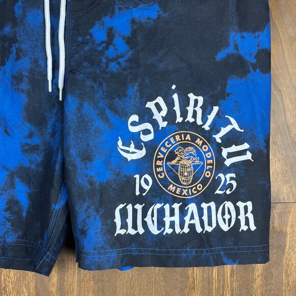 Modelo Mens Shorts Blue Elastic Board Especial Espiritu Luchador Swim Surf XL - Picture 5 of 16